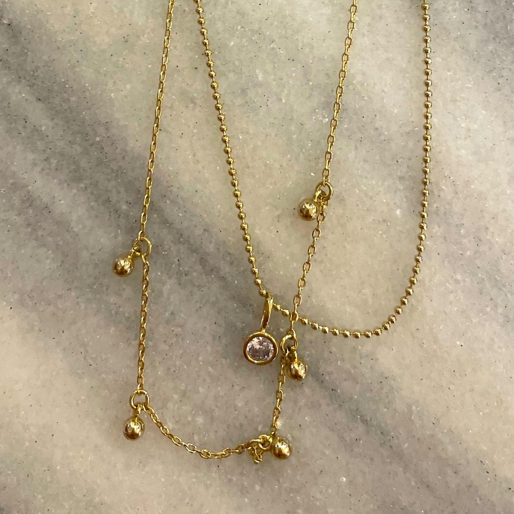 Layered brass necklace